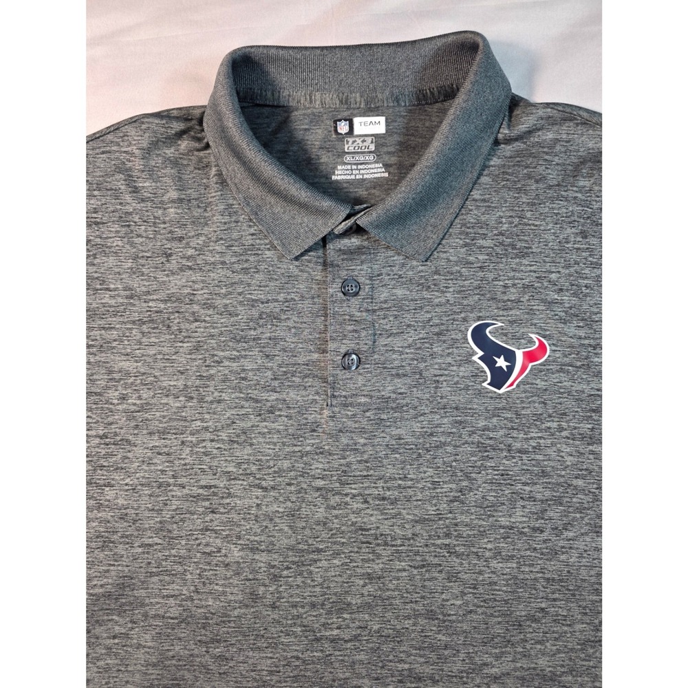 NFL Team Apparel Houston Texans TX3 Cool Polo Mens XL Gray Short Sleeve Shirt